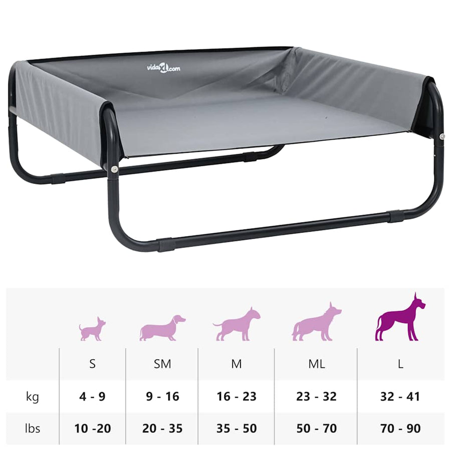 Hondenbed Staal 85 x 85 x 33 cm Lichtgrijs