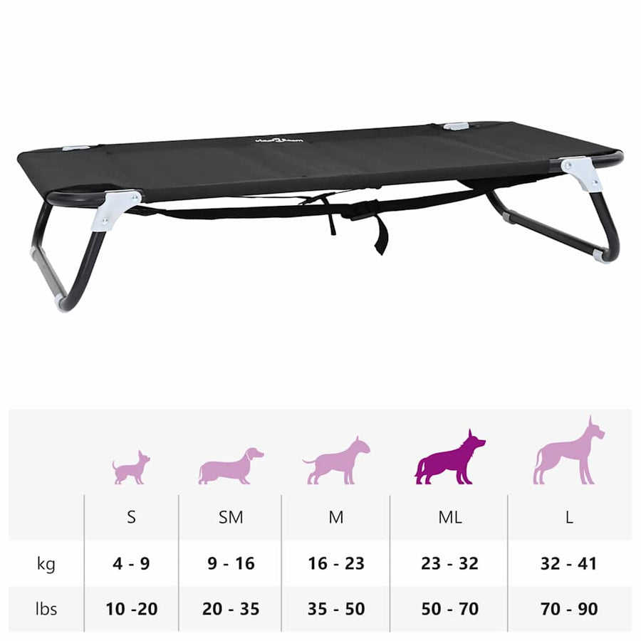 Hondenbed Zwart 90 x 55 x 18 cm Staal