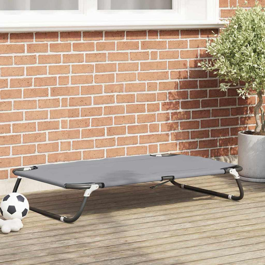 Hondenbed Staal 105 x 65 x 18 cm Lichtgrijs