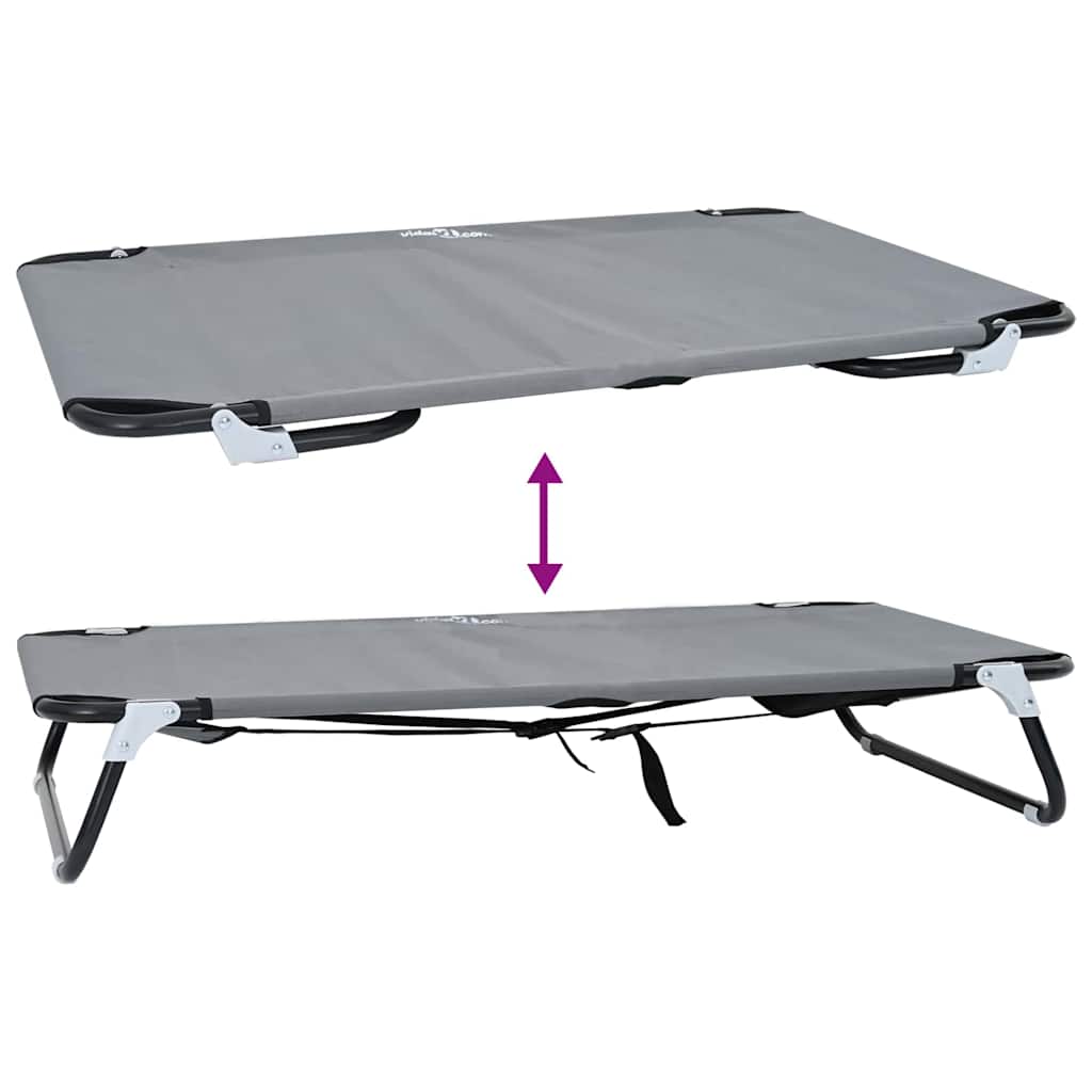 Hondenbed Staal 105 x 65 x 18 cm Lichtgrijs