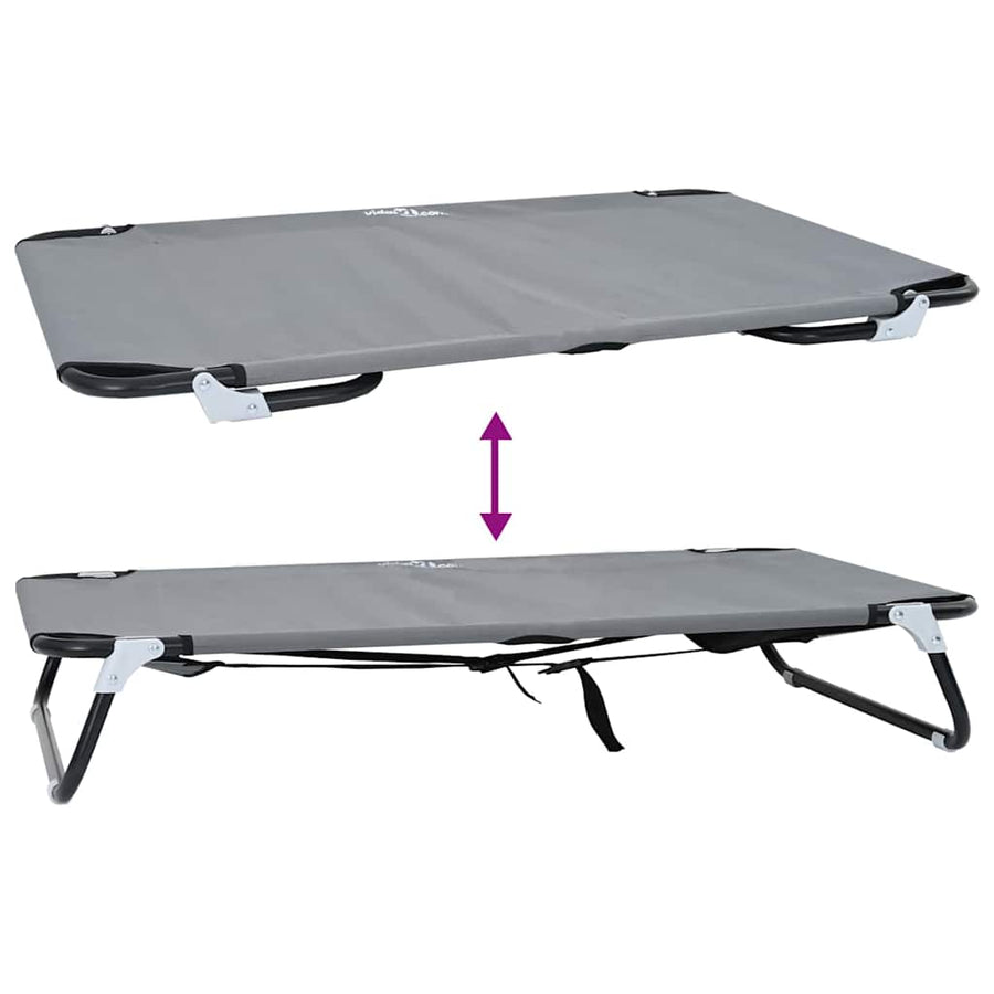Hondenbed Staal 105 x 65 x 18 cm Lichtgrijs