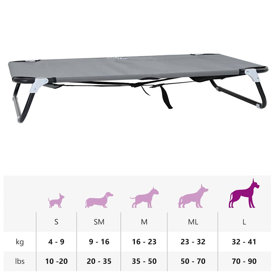 Hondenbed Staal 105 x 65 x 18 cm Lichtgrijs
