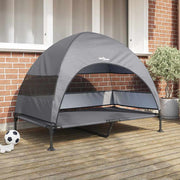 Verhoogd hondenbed lichtgrijs 127x81x108 cm stof staal
