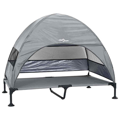 Verhoogd Hondenbed Lichtgrijs 127 x 81 x 108 cm Stof en Staal