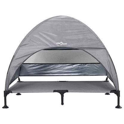 Verhoogd Hondenbed Lichtgrijs 127 x 81 x 108 cm Stof en Staal