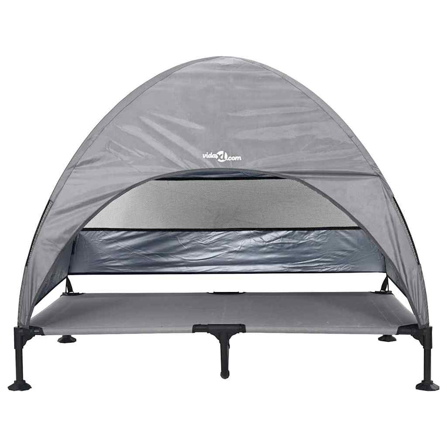 Verhoogd Hondenbed Lichtgrijs 127 x 81 x 108 cm Stof en Staal