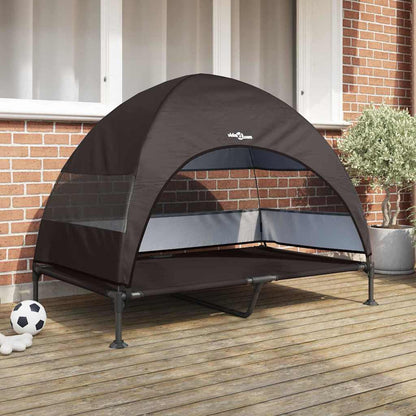 Verhoogd Hondenbed Bruin 127 x 81 x 108 cm Stof en Staal
