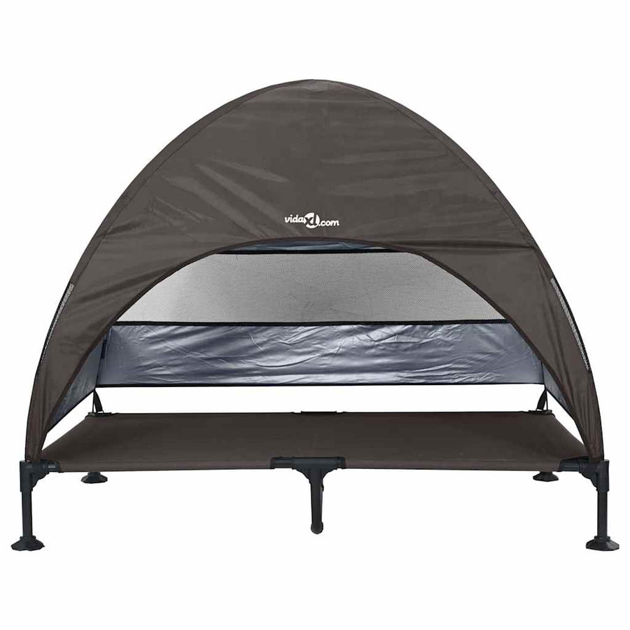 Verhoogd Hondenbed Bruin 127 x 81 x 108 cm Stof en Staal
