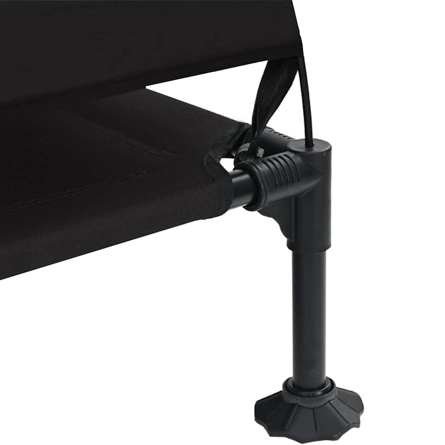 Verhoogd Hondenbed Zwart 127 x 81 x 108 cm Stof en Staal