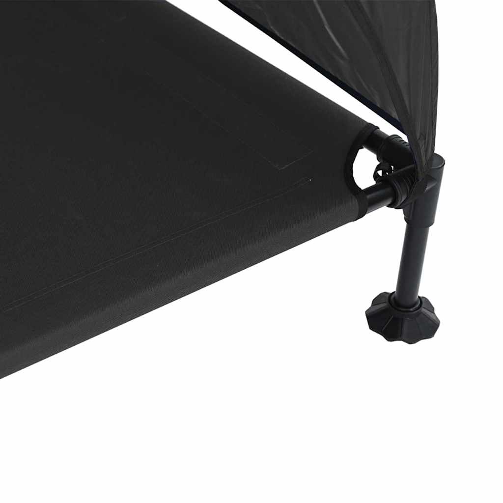 Verhoogd Hondenbed Zwart 127 x 81 x 108 cm Stof en Staal