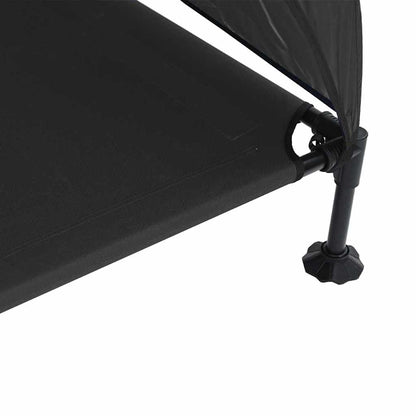 Verhoogd Hondenbed Zwart 127 x 81 x 108 cm Stof en Staal