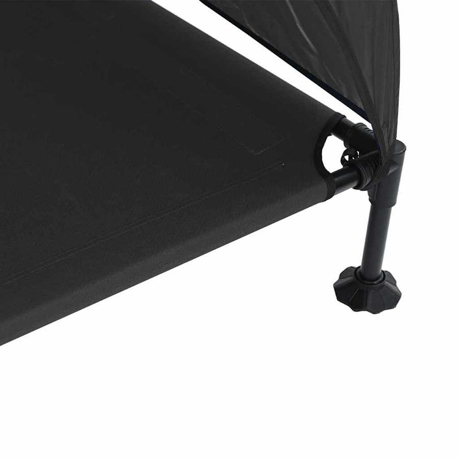 Verhoogd Hondenbed Zwart 127 x 81 x 108 cm Stof en Staal
