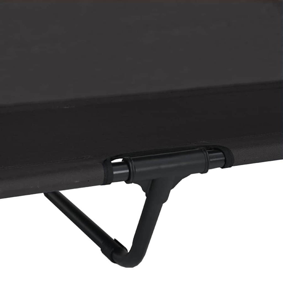 Verhoogd Hondenbed Zwart 127 x 81 x 108 cm Stof en Staal