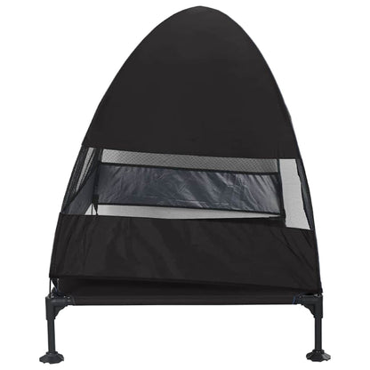 Verhoogd Hondenbed Zwart 127 x 81 x 108 cm Stof en Staal