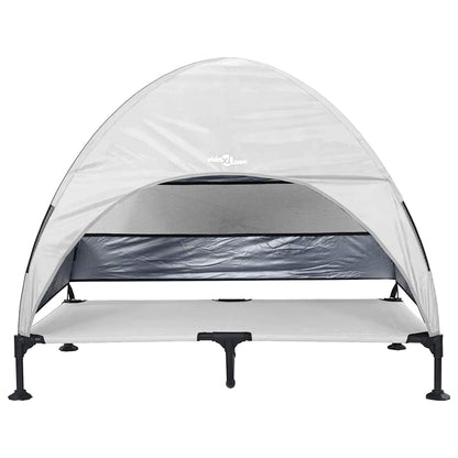 Verhoogd Hondenbed Zilvergrijs 127 x 81 x 108 cm Stof en Staal