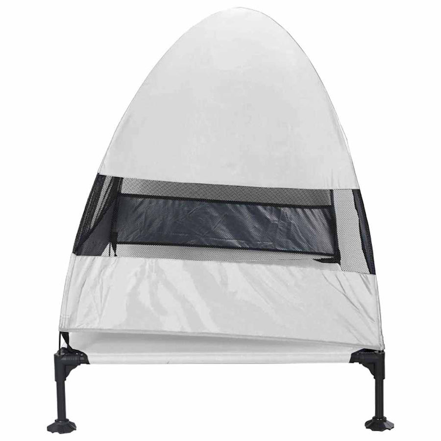 Verhoogd Hondenbed Zilvergrijs 127 x 81 x 108 cm Stof en Staal