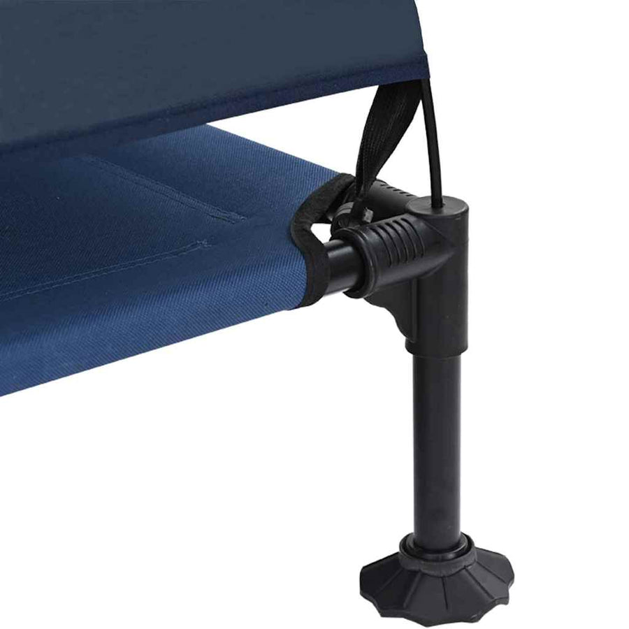 Verhoogd Hondenbed Marineblauw 127 x 81 x 108 cm Stof en Staal