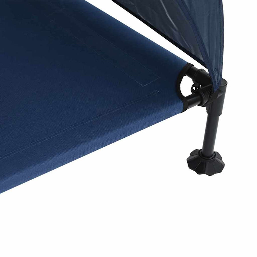 Verhoogd Hondenbed Marineblauw 127 x 81 x 108 cm Stof en Staal