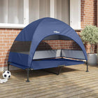 Verhoogd hondenbed 127x81x108 cm staal marineblauw