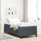 Platform bedframe 90x190 cm donkergrijs katoen stof
