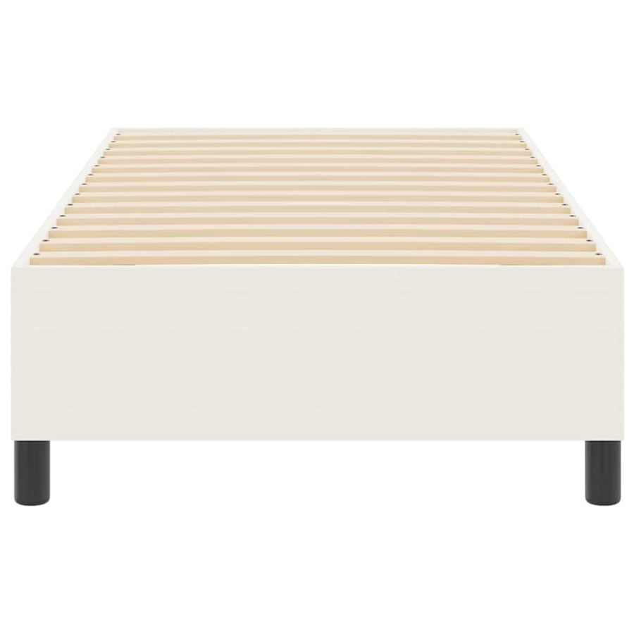 Boxspring Bed Katoenen Stof 90 x 190 cm Crème