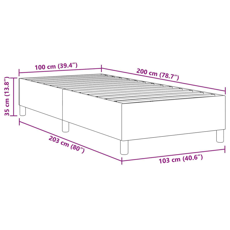 Platform Bedframe Stof 100 x 200 cm Blauw