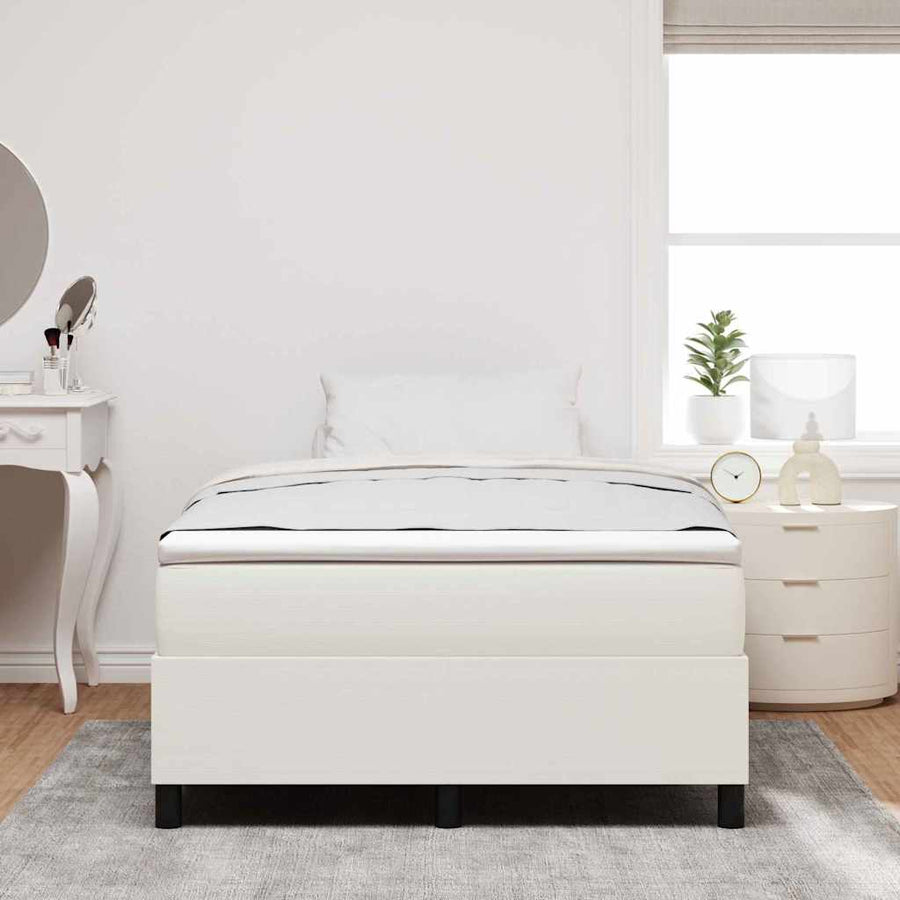 Boxspring Bed Katoenen Stof 120 x 200 cm Crème