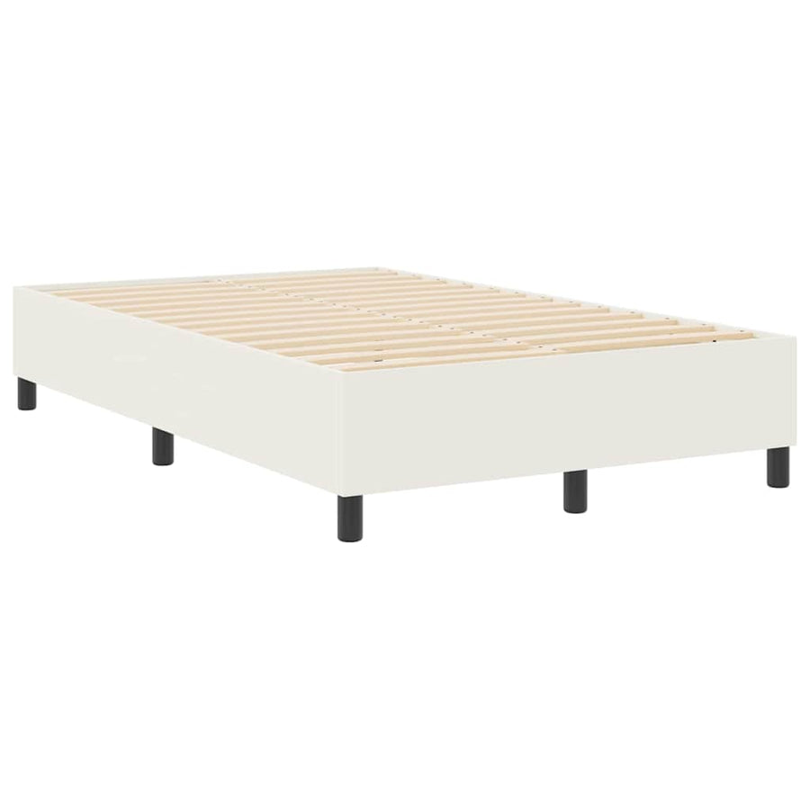 Boxspring Bed Katoenen Stof 120 x 200 cm Crème
