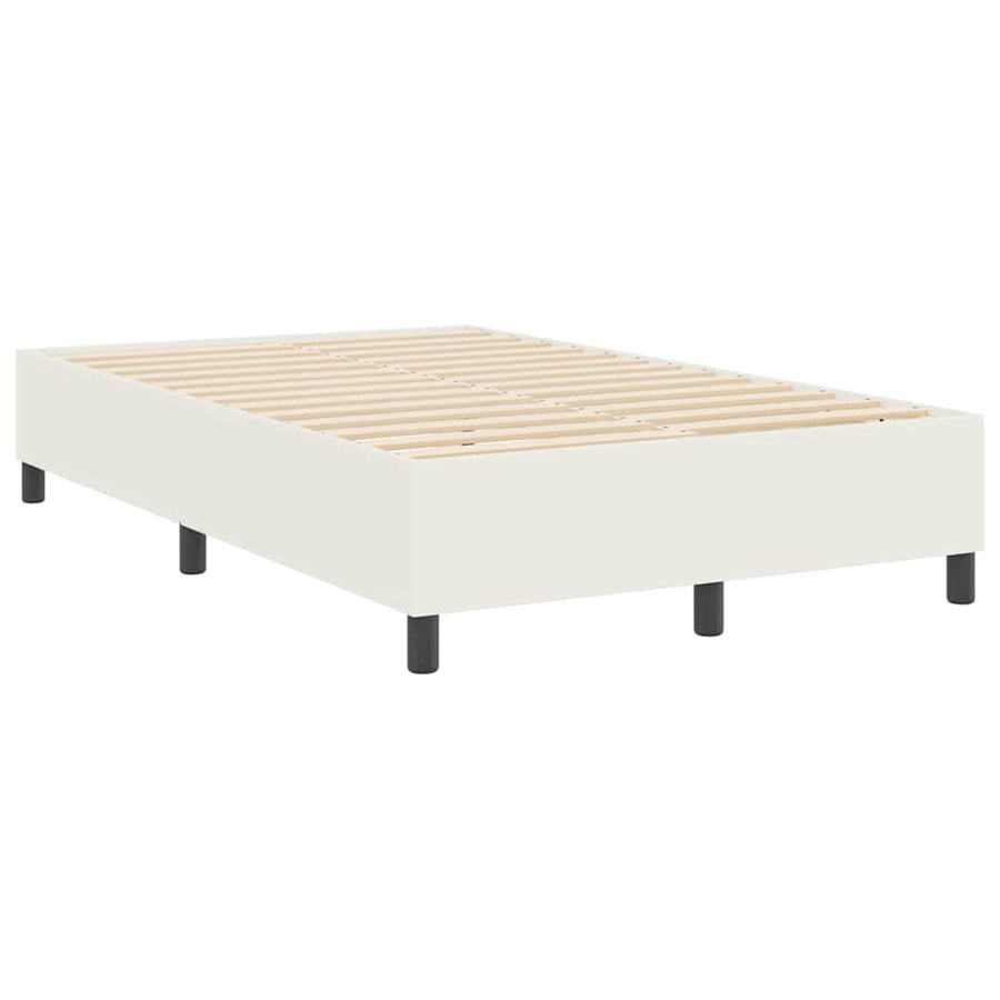 Boxspring Bed Katoenen Stof 120 x 200 cm Crème