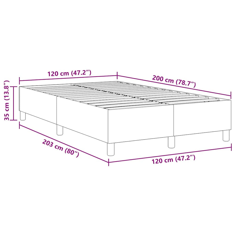 Boxspring Bed Katoenen Stof 120 x 200 cm Crème