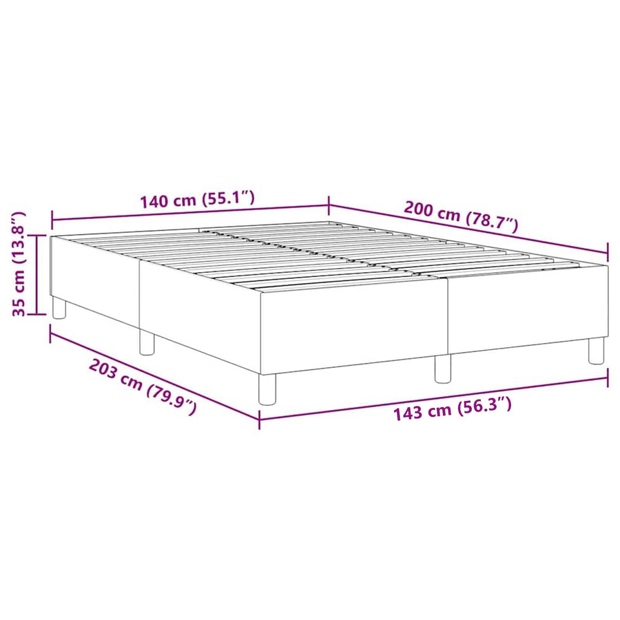 Platform bedframe Crème 140 x 200 cm Katoen Stof