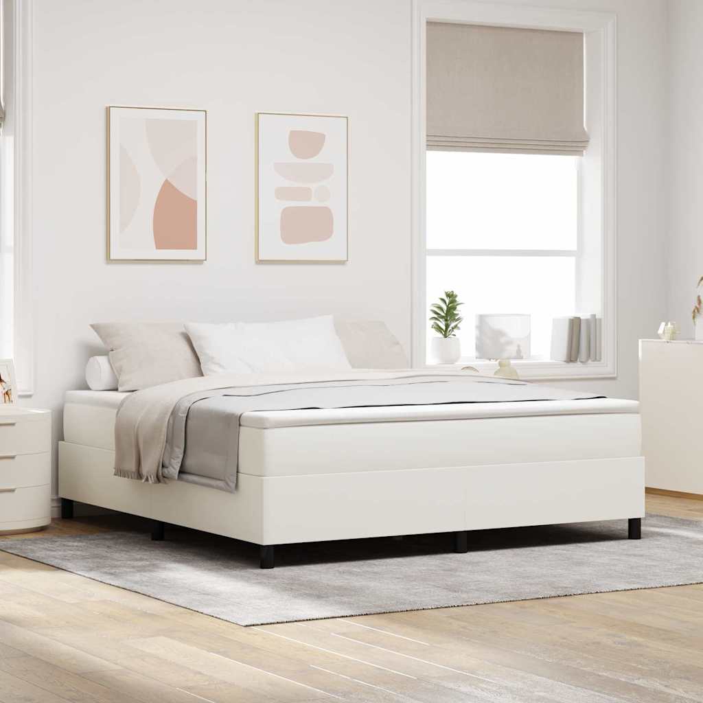 Platform bedframe Crème 180 x 200 cm Katoen Stof