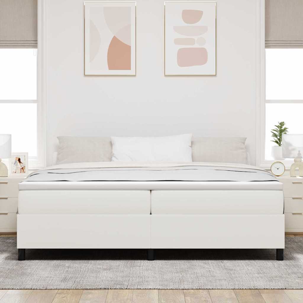 Boxspring Bed Crème 200 X 200 Cm Katoenen Stof