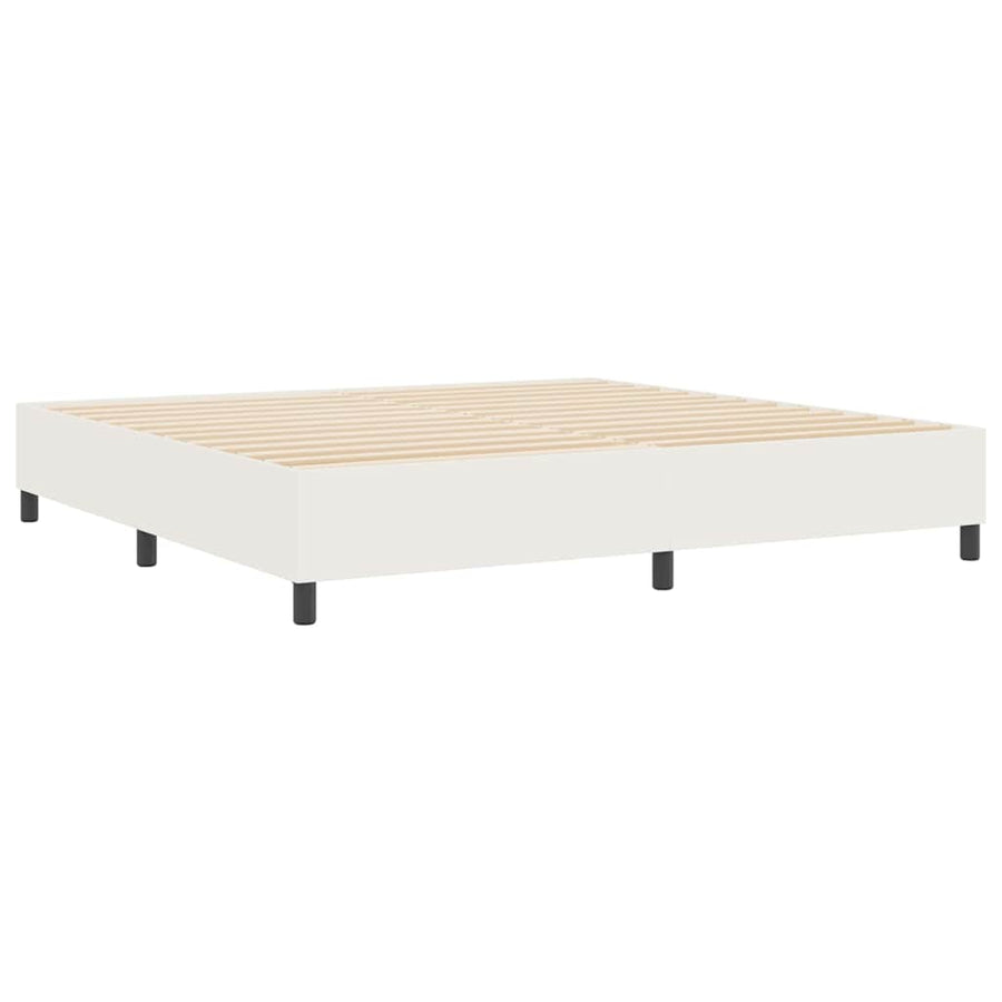 Boxspring Bed Crème 200 X 200 Cm Katoenen Stof