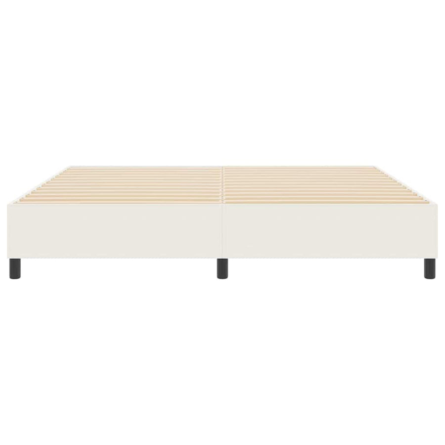 Boxspring Bed Crème 200 X 200 Cm Katoenen Stof