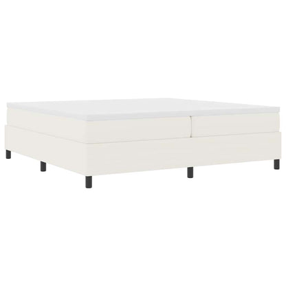 Boxspring Bed Crème 200 X 200 Cm Katoenen Stof