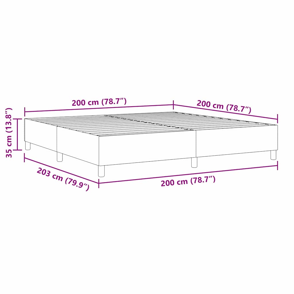 Boxspring Bed Crème 200 X 200 Cm Katoenen Stof