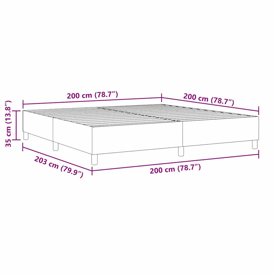 Boxspring Bed Crème 200 X 200 Cm Katoenen Stof