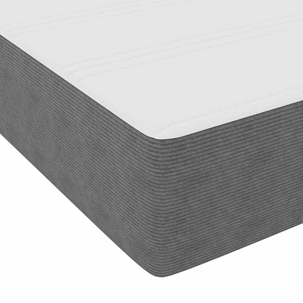 Boxspringbed Lichtgrijs en wit. 90 x 190 cm Katoen Stof