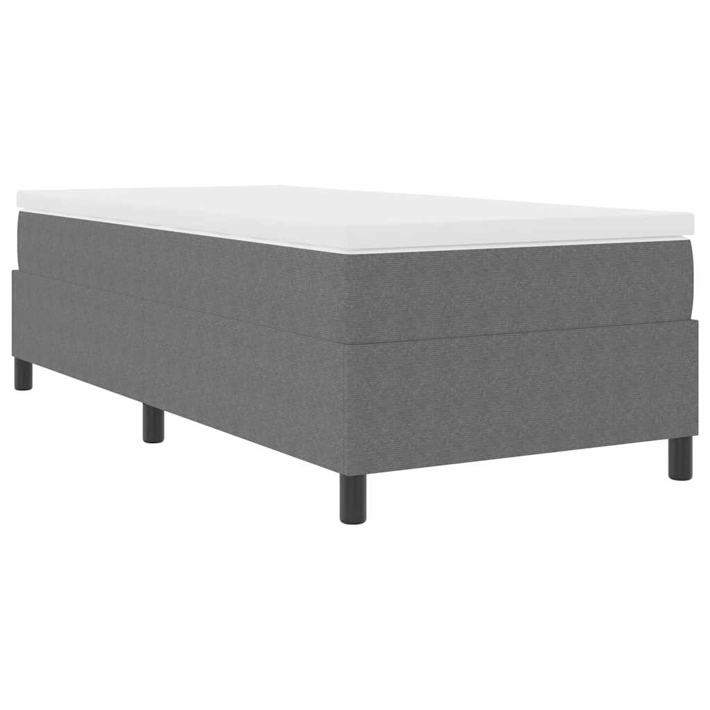 Boxspringbed Lichtgrijs en wit. 90 x 190 cm Katoen Stof