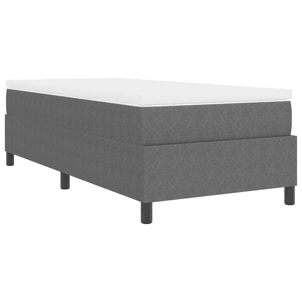 Boxspringbed Lichtgrijs en wit. 90 x 190 cm Katoen Stof