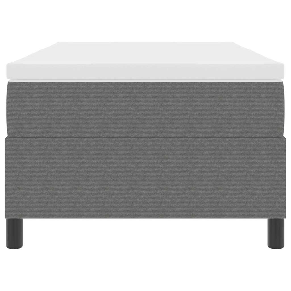 Boxspringbed Lichtgrijs en wit. 90 x 190 cm Katoen Stof
