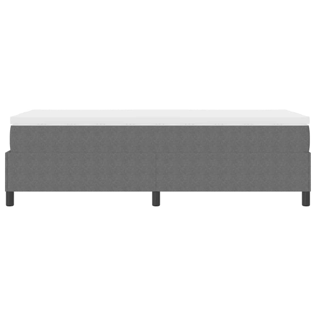 Boxspringbed Lichtgrijs en wit. 90 x 190 cm Katoen Stof