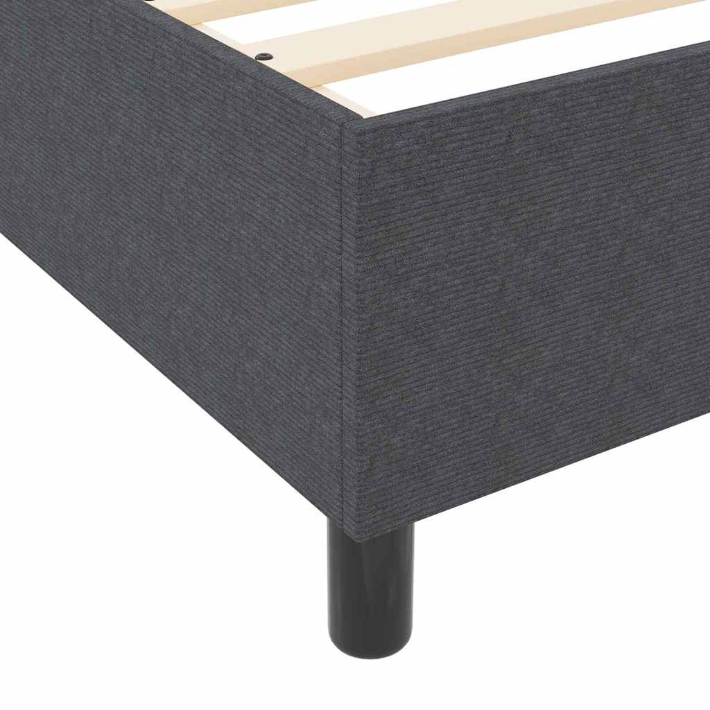 Boxspringbed Donkergrijs en Wit 90 x 190 cm Katoen Stof