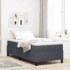 Boxspringbed 90x190 cm donkergrijs wit katoen