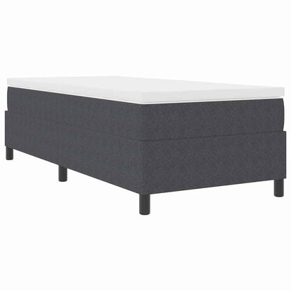 Boxspringbed Donkergrijs en Wit 90 x 190 cm Katoen Stof