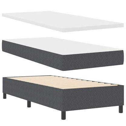 Boxspringbed Donkergrijs en Wit 90 x 190 cm Katoen Stof