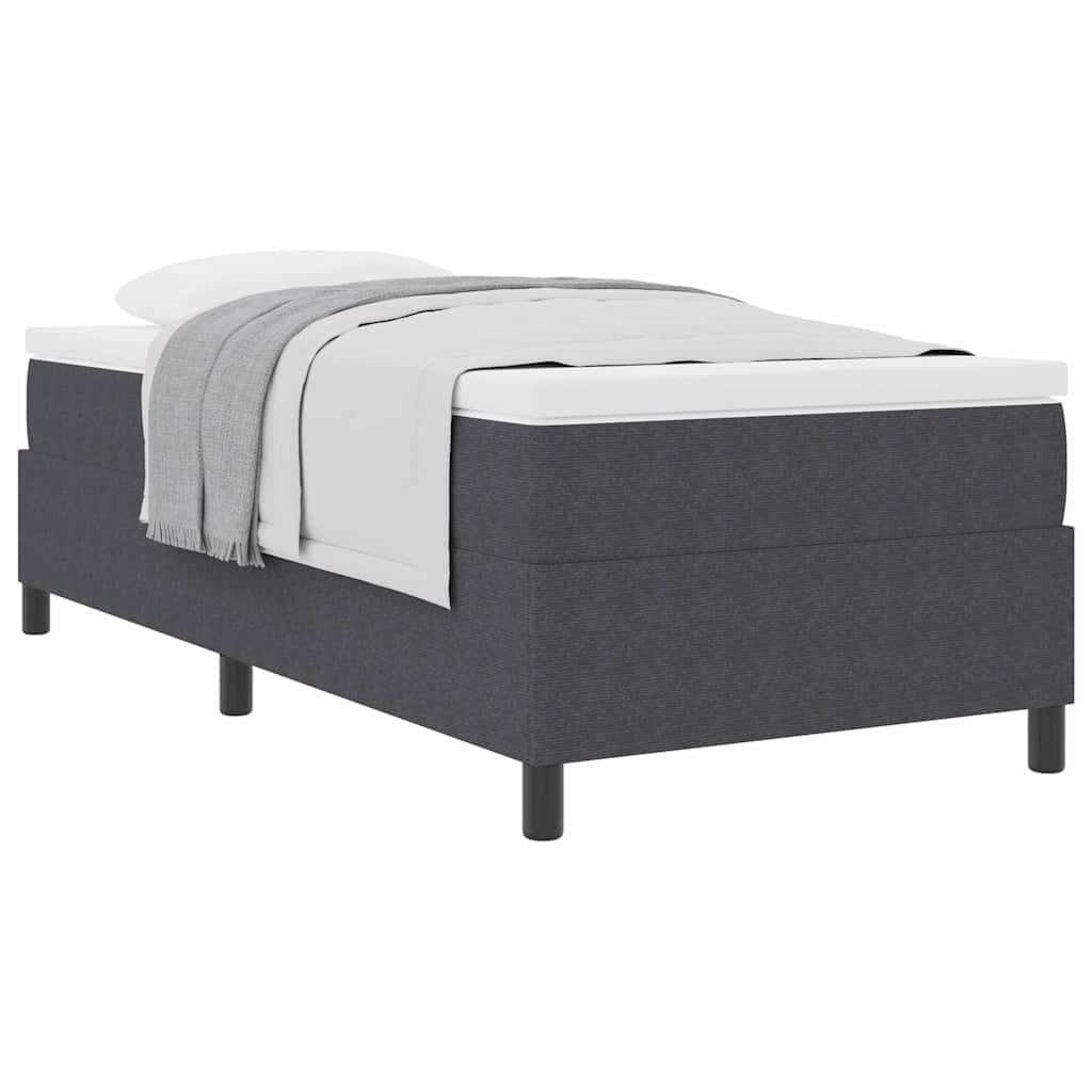 Boxspringbed Donkergrijs en Wit 90 x 190 cm Katoen Stof
