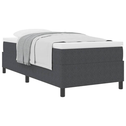 Boxspringbed Donkergrijs en Wit 90 x 190 cm Katoen Stof