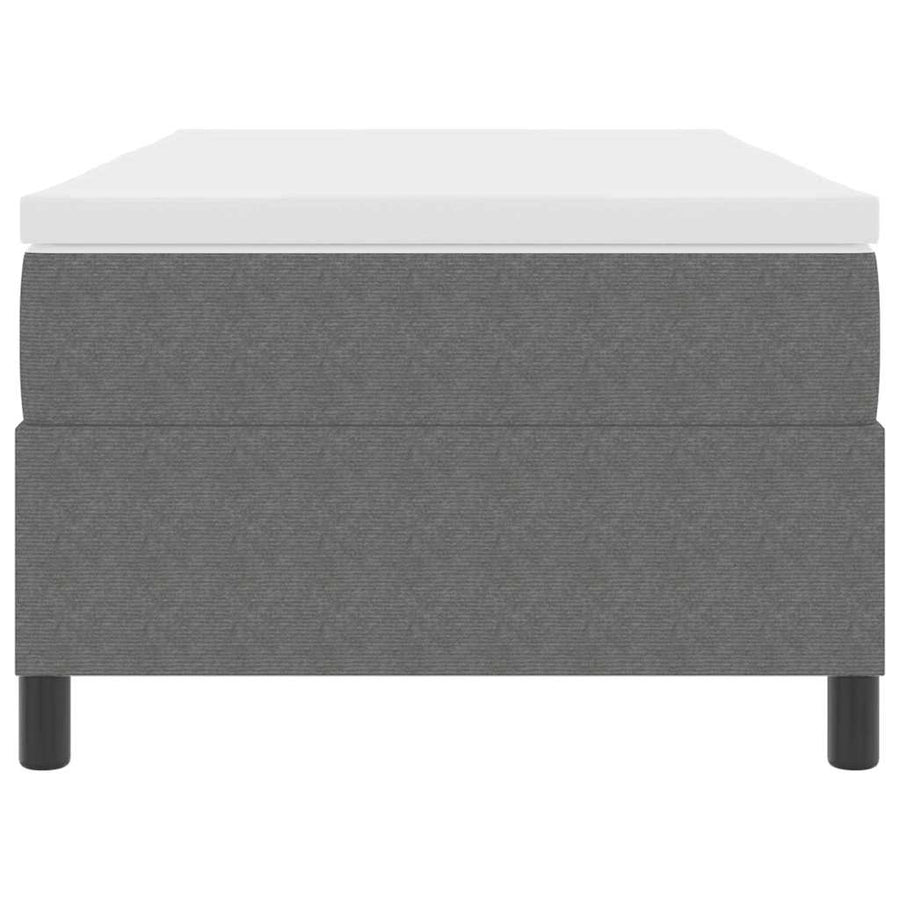 Boxspringbed En Wit. Katoen Stof 90 x 200 cm Lichtgrijs